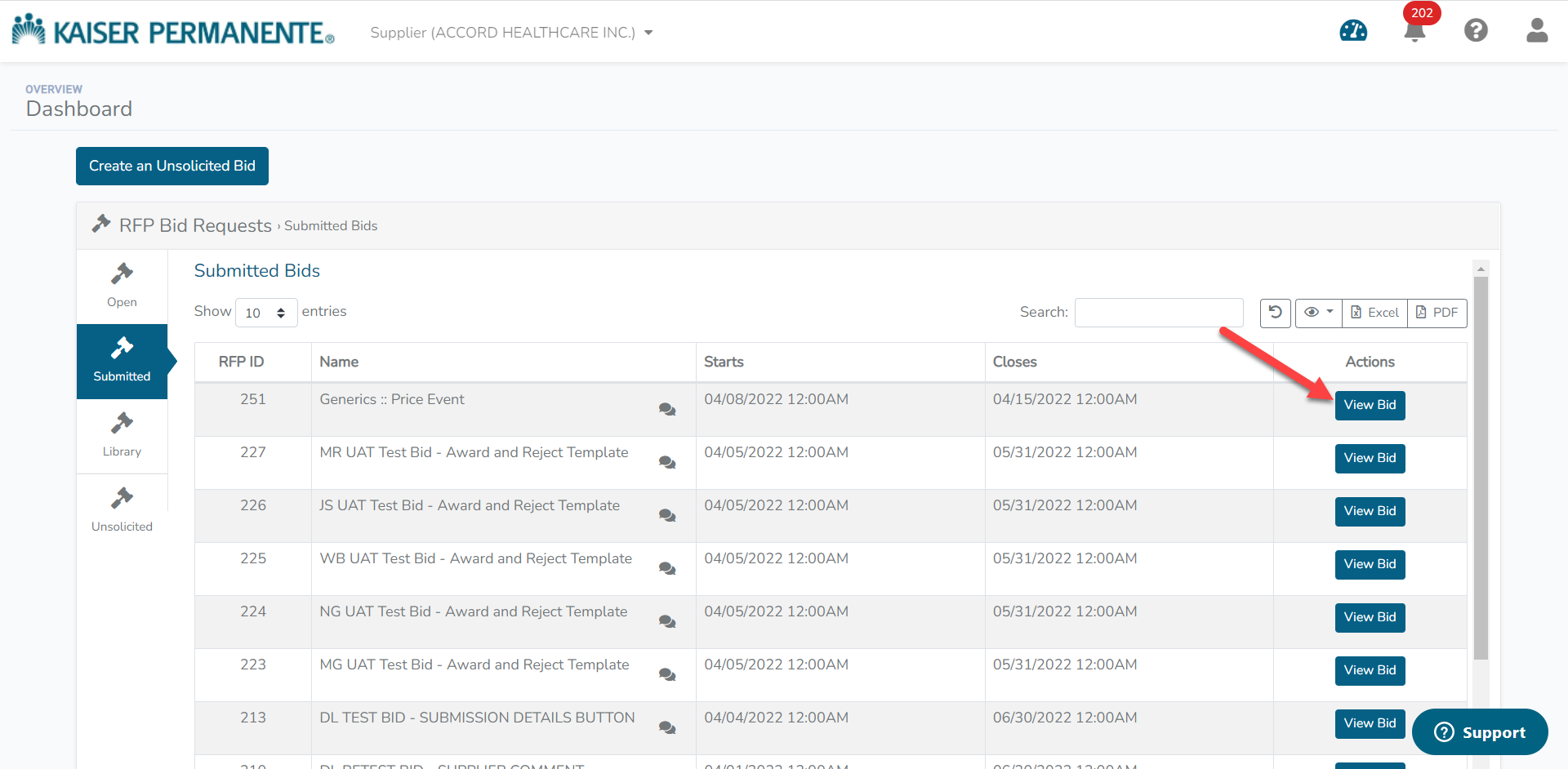 How to Retract a Submitted Bid – KP Bid Connect